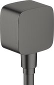 Шланговое подсоединение Hansgrohe FixFit с клапаном обратного тока, шлифованный чёрный хром 26457340