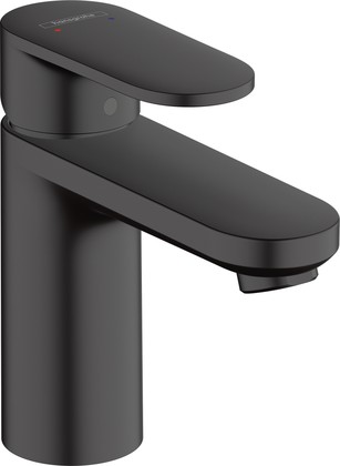Смеситель для раковины Hansgrohe Vernis Blend 100, сливной гарнитур пластик, матовый чёрный 71551670