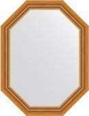 Зеркало Evoform Polygon 630x830 в багетной раме 70мм, состаренное золото с плетением BY 7107