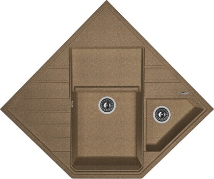 Кухонная мойка Florentina Бомбей 900, угловая, две чаши, коричневый 20.375.J0900.105