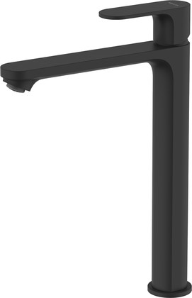 Смеситель для раковины Aquatek Альфа, высокий 245, без донного клапана, матовый чёрный AQ1904MB