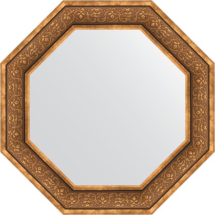 Зеркало Evoform Octagon 740x740 в багетной раме 101мм, вензель бронзовый BY 7377