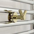 Крючок для полотенцесушителя Сунержа Виктория двойной, вешалка в ванную из нержавеющей стали, шампань 020-2010-0002