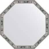 Зеркало Evoform Octagon 69x69, восьмиугольное, в багетной раме, состаренное дерево 50мм BY 7414
