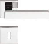 Ручка дверная Colombo Ellesse, 50x50, с узкой накладкой с ключевиной классик, хром BD21RF cromo к FF23