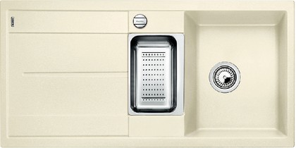 Кухонная мойка Blanco Metra 6S-F, с крылом, с клапаном-автоматом, коландером, гранит, жасмин 519116