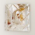 Зеркальная плитка Evoform Refractive с фацетом 5мм, квадрат 10х10см, серебро BY 1421