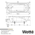 Ванна чугунная Wotte Comfort 1700х750х450 без ручек Comfort 1700x750