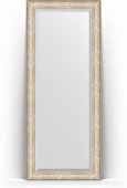 Зеркало Evoform Exclusive Floor 850x2050 пристенное напольное, с фацетом, в багетной раме 109мм, виньетка серебро BY 6136