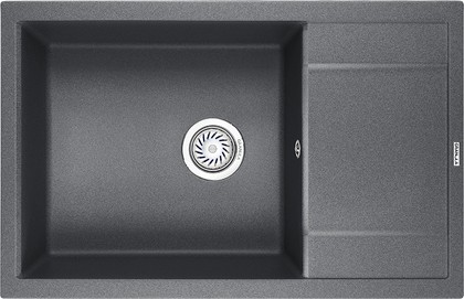 Кухонная мойка Granula 7805, 780x500, накладная, с крылом, кварц, Графит 7805, ГРАФИТ