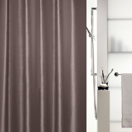 Штора для ванной 180x200см текстиль коричневая Spirella SHINE 1015644