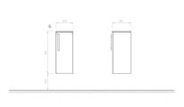 Шкаф подвесной, Verona Lusso, 760x300, средний, 1 дверь, 2 полки, правый LS402R