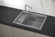 Кухонная мойка Granula Kitchen Space KS-6004, 600x510, накладная, кварц, Алюминиум 6004, АЛЮМИНИУМ