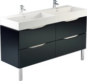 Тумба напольная с двойной раковиной, 4 ящика 140x45x87см Verona Viva VA208