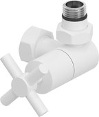 Вентиль Сунержа 3D правый Крест G1/2"НРxG3/4"НГ, матовый белый 30-1411-1234