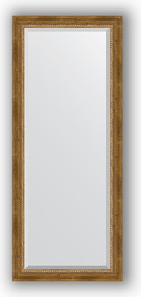 Зеркало Evoform Exclusive 630x1530 с фацетом, в багетной раме 70мм, состаренное бронза с плетением BY 3562