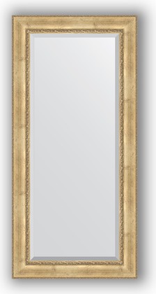 Зеркало Evoform Exclusive 820x1720 с фацетом, в багетной раме 120мм, состаренное серебро с орнаментом BY 3610