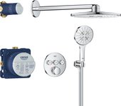 Душевая система Grohe Grohtherm SmartControl с Rainshower SmartActive 310, верхний и ручной душ, термостат, хром 34863000