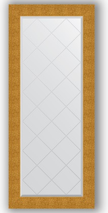 Зеркало Evoform Exclusive-G 660x1560 с гравировкой, в багетной раме 90мм, чеканка золотая BY 4151