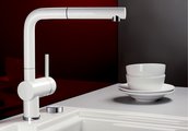 Смеситель кухонный Blanco Linus-S выдвижной излив, керамика, магнолия 519750