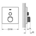 Термостат для душа Grohe Grohtherm SmartContro квадратный, 1 потребитель, хром 29123000