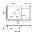 Кухонная мойка Omoikiri Tasogare 78-BL, с крылом, оборачиваемая, Artgranit, чёрный 4993750