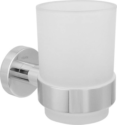 Стакан с держателем Aquatek Вега настенный, хром AQ4004CR