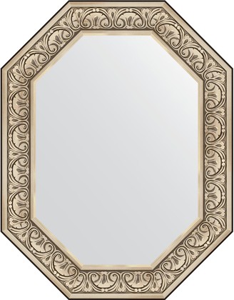Зеркало Evoform Polygon 700x900 в багетной раме 106мм, барокко серебро BY 7247