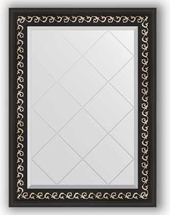 Зеркало Evoform Exclusive-G 650x870 с гравировкой, в багетной раме 81мм, чёрный ардеко BY 4096