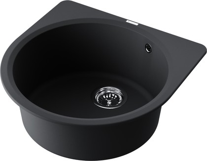 Кухонная мойка Omoikiri Akegata 51-BL, полукруглая, Artgranite, чёрный 4993758