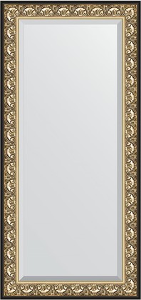 Зеркало Evoform Exclusive 800x1700 с фацетом, в багетной раме 106мм, барокко золото BY 1311