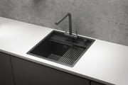 Кухонная мойка Granula Kitchen Space KS-5051 500x510, накладная, нержавеющая сталь, Чёрный матовый 5051, ЧЕРНЫЙ МАТОВЫЙ