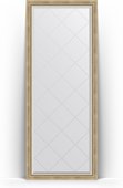 Зеркало Evoform Exclusive-G Floor 780x1980 пристенное напольное, с гравировкой, в багетной раме 70мм, состаренное серебро с плетением BY 6302
