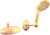 Смеситель каскадный RAV Slezak Dunaj Thermostat для ванны, на 3 отверстия, золото DT270.5SZ