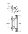 Термостат для душа Grohe Grohtherm 800, матовый чёрный 1022022430