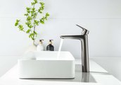 Смеситель для раковины высокий Aquatek Бетта без донного клапана, оружейная сталь AQ1104BGM