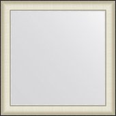 Зеркало Evoform Definite 78x78, в багетной раме, белая кожа с хромом 78мм BY 7632