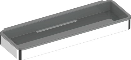 Корзинка для душа Keuco Plan, 288x102мм, съёмная вставка, светло-серая вставка, хром 14958 010038