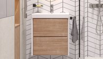 Тумба под раковину Velvex Gesso 600-0-2 (9696) навесная, белый матовый/, дуб сонома tp.GES.9696.60.2Y белый матовый/дуб сонома