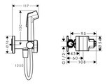 Комплект для гигиенического душа Hansgrohe Bidette 1jet S встраиваемая и внешняя часть, матовый чёрный 29232670S