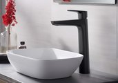 Смеситель для раковины Aquatek Бетта 230, без донного клапана, чёрный матовый AQ1104MB