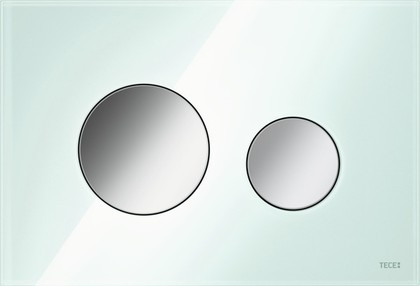 Кнопка управления TECE loop, система двойного смыва, стекло мятный зеленый, клавиши хром глянцевый 9240653