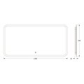 Зеркало с матированием и LED-подсветкой Defesto, 28W, 100x50см, ИК-выключатель, тёплый белый свет DF 3815RH