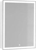 Зеркальный шкаф Jorno Slide 60, с подсветкой и часами, белый Sli.03.60/W
