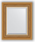 Зеркало Evoform Exclusive 430x530 с фацетом, в багетной раме 70мм, состаренное золото с плетением BY 3353