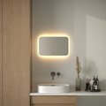 Зеркало с матированием и LED-подсветкой Defesto, 17W, 60x40см, ИК-выключатель, тёплый белый свет DF 3812RH