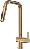 Смеситель кухонный Granula Kitchen Space KS-7273, выдвижной излив 2jet, подключение к фильтру питьевой воды, Золото сатин 7273, ЗОЛОТО САТИН