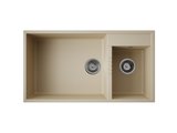 Кухонная мойка Omoikiri Tedori 85-2-U-SA, две чаши, Tetogranit, бежевый 4993942