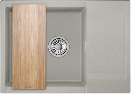 Кухонная мойка Granula Estetica ES-7003, 700x500, с крылом, кварц, Базальт 7003, БАЗАЛЬТ
