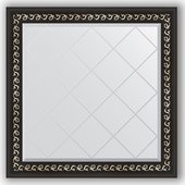 Зеркало Evoform Exclusive-G 850x850 с гравировкой, в багетной раме 81мм, чёрный ардеко BY 4311